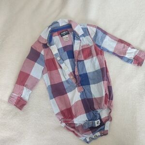 Osh Kosh Plaid Button-Up Kids Bodysuit